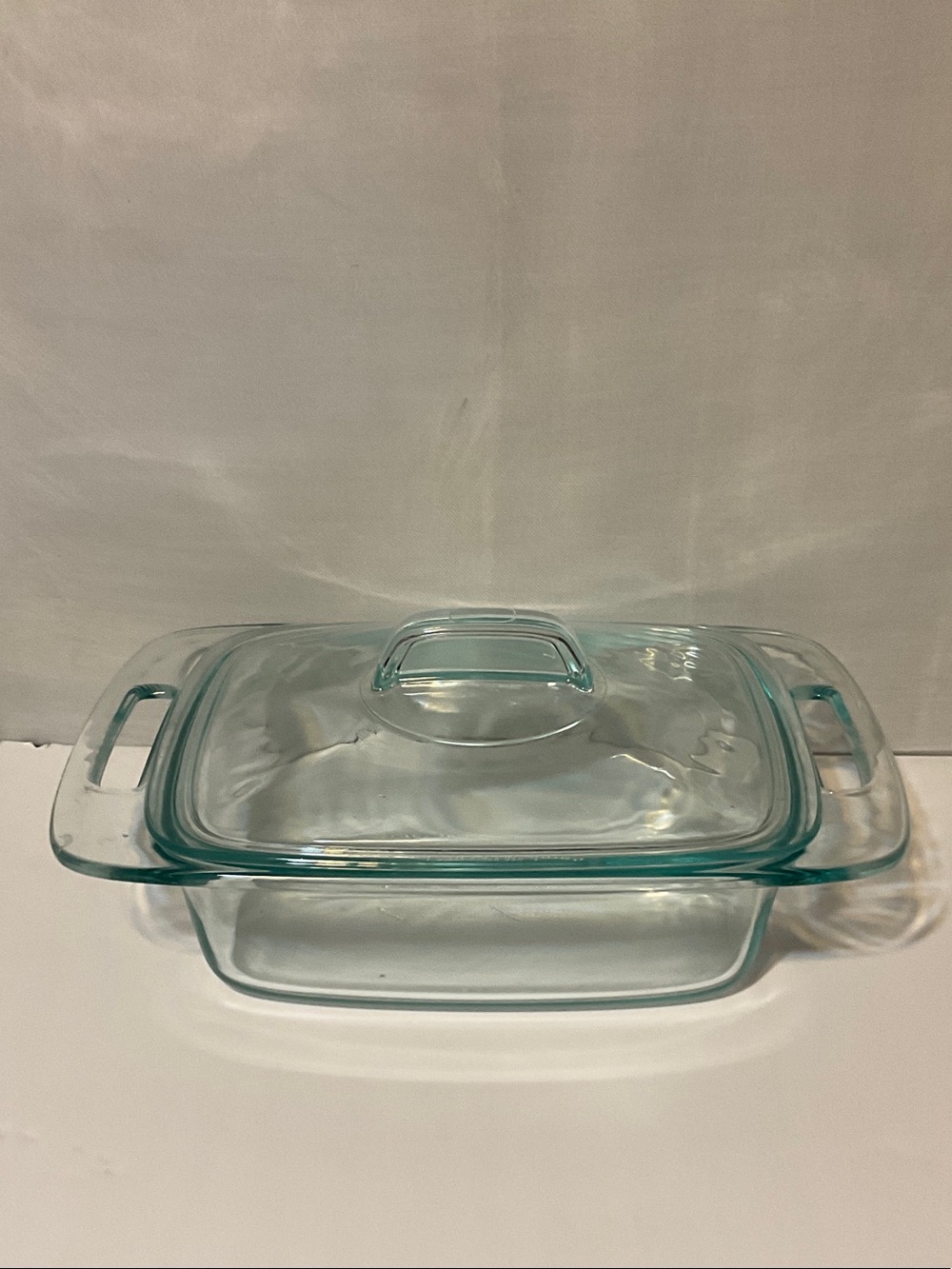 Pyrex Light Aqua Glass Covered Casserole Dish